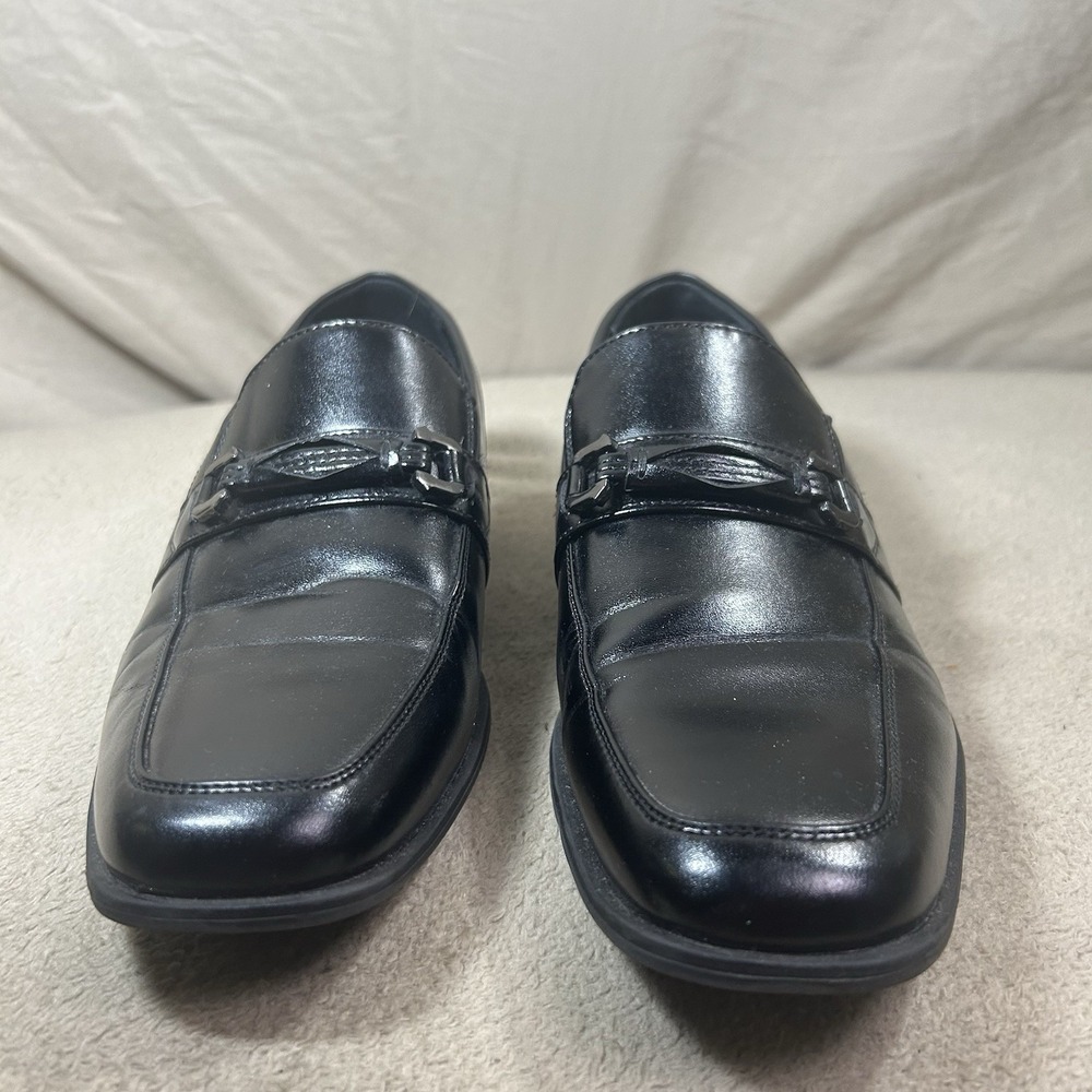 Stacy Adams Boys' Black Derby Dress Loafers Size 7M Bit Slip-On Shoes 43384-001